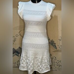 Zara crochet mesh white dress